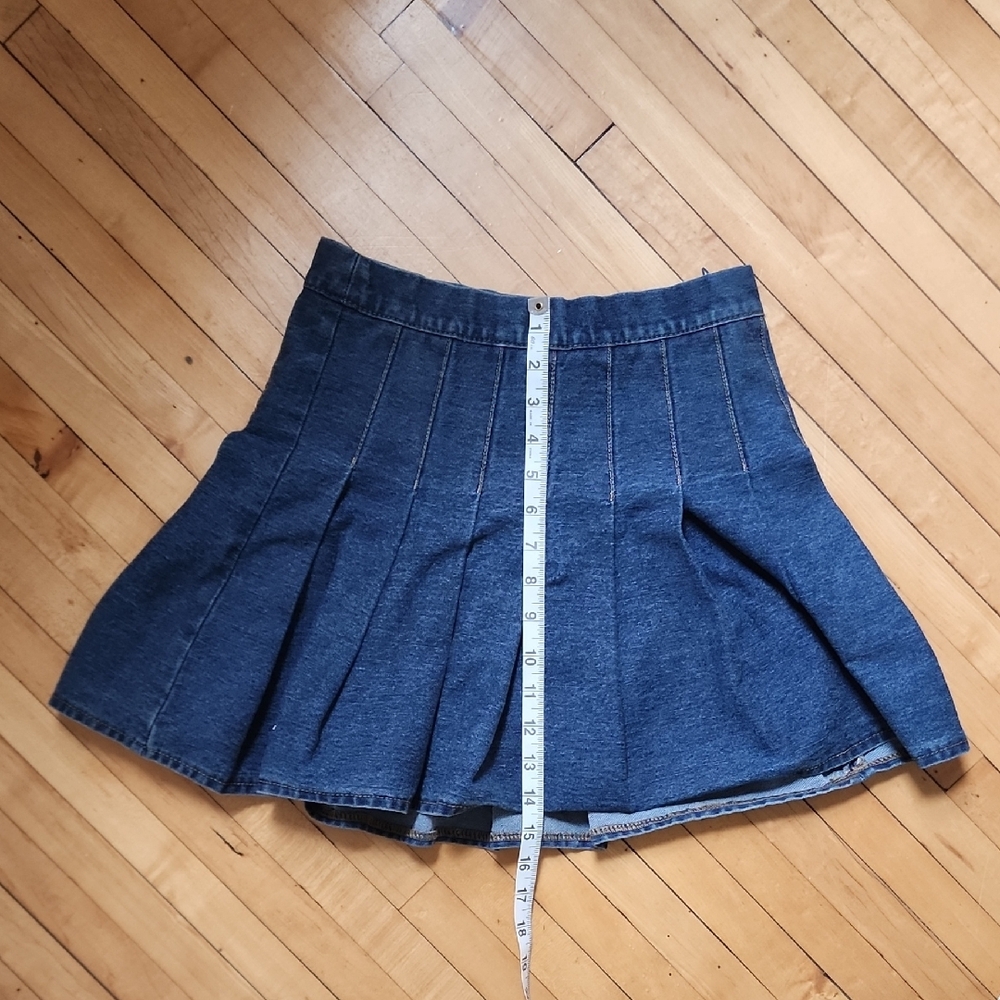 Full Tilt Pleated Denim Mini Skirt - Picture 2 of 4